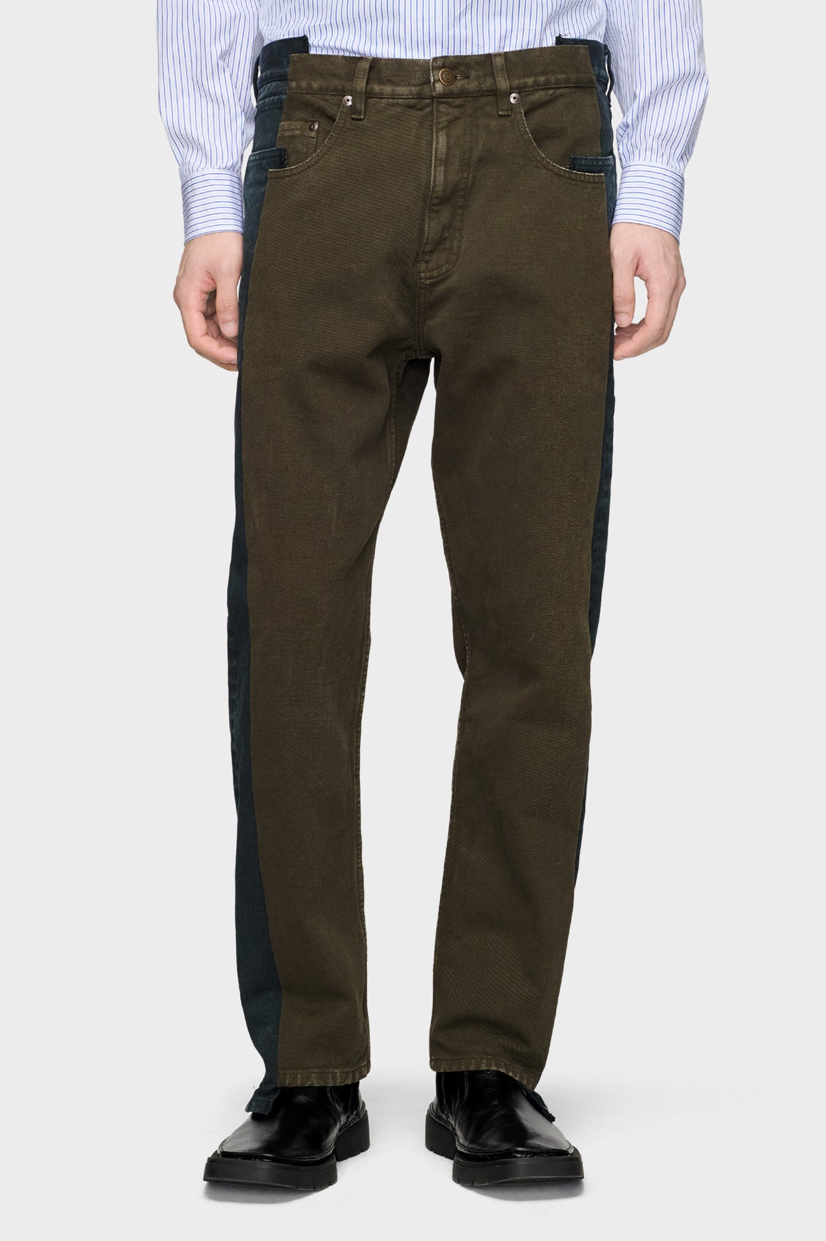 MAISON MARGIELA STRAIGHT-LEG JEANS BROWN AND BLACK — vista 2