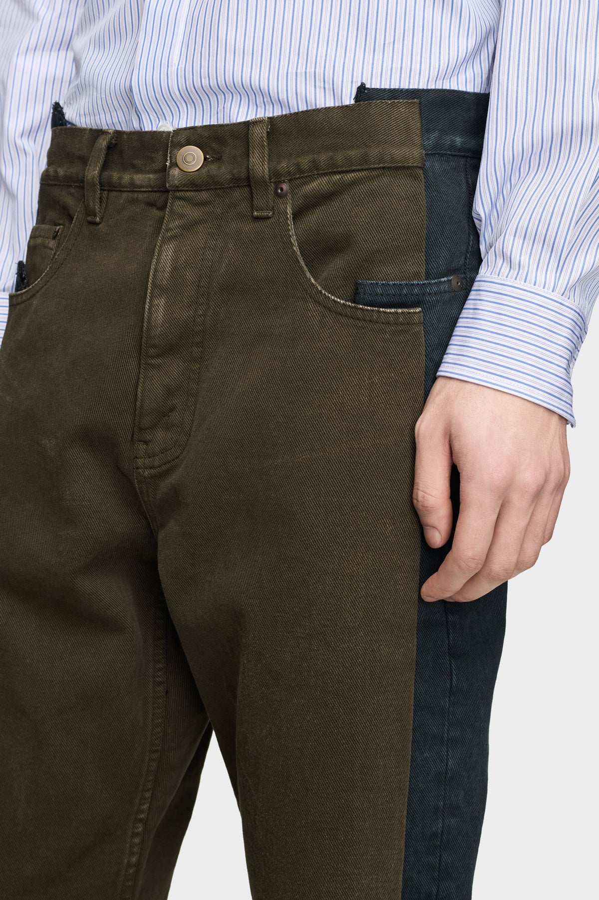 MAISON MARGIELA STRAIGHT-LEG JEANS BROWN AND BLACK — vista 6