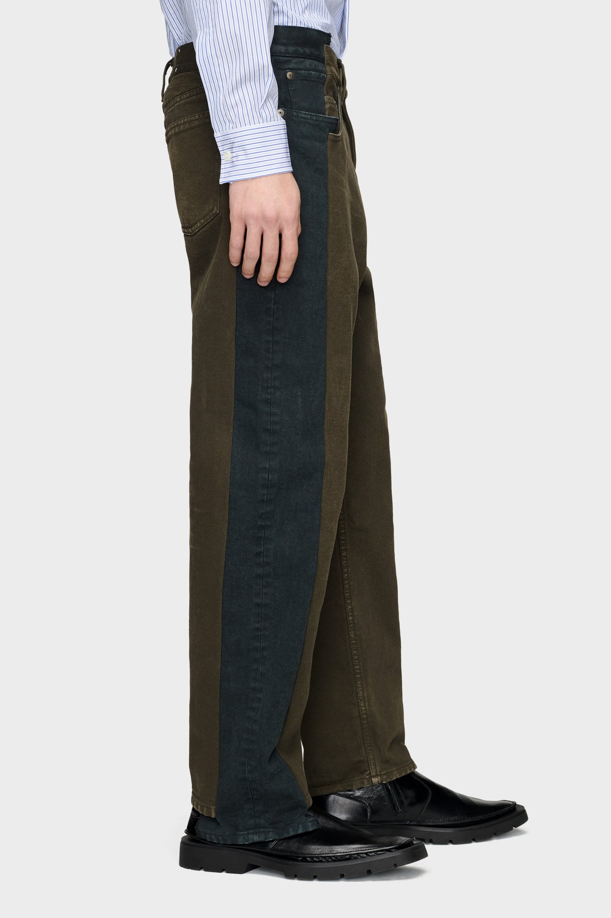 MAISON MARGIELA STRAIGHT-LEG JEANS BROWN AND BLACK — vista 3