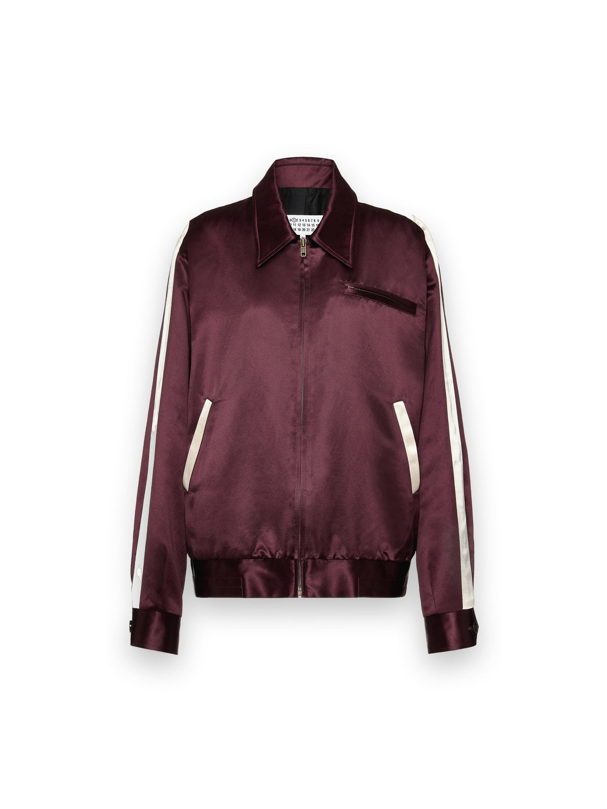 MAISON MARGIELA SATIN BOMBER JACKET BORDEAUX