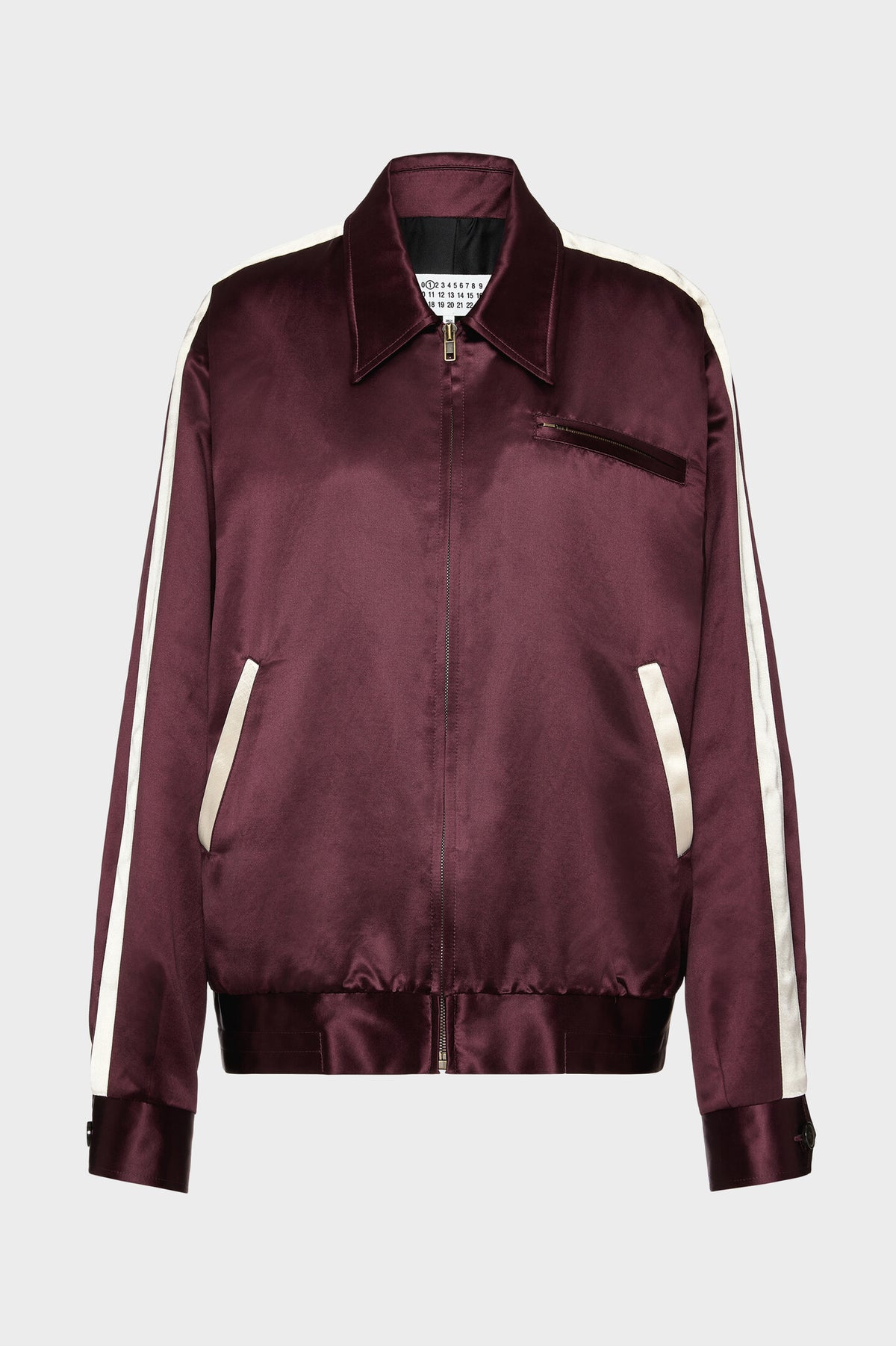 MAISON MARGIELA SATIN BOMBER JACKET BORDEAUX — vista 8