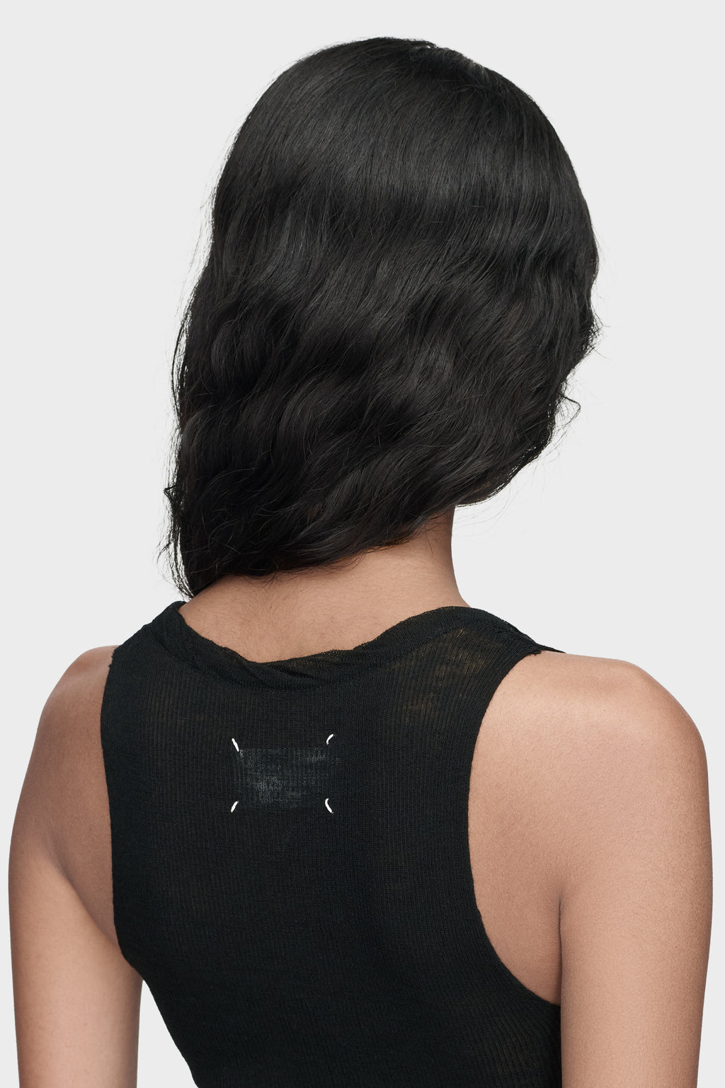 MAISON MARGIELA TWISTED KNIT TANK TOP BLACK — vista 5