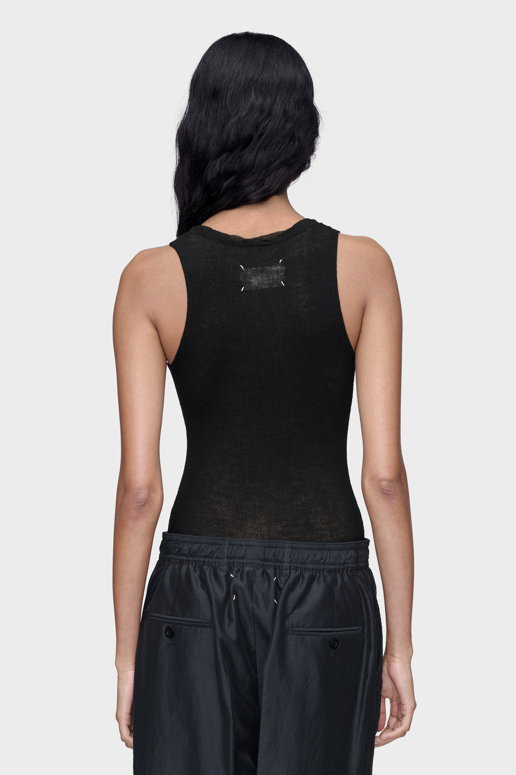 MAISON MARGIELA TWISTED KNIT TANK TOP BLACK — vista 4