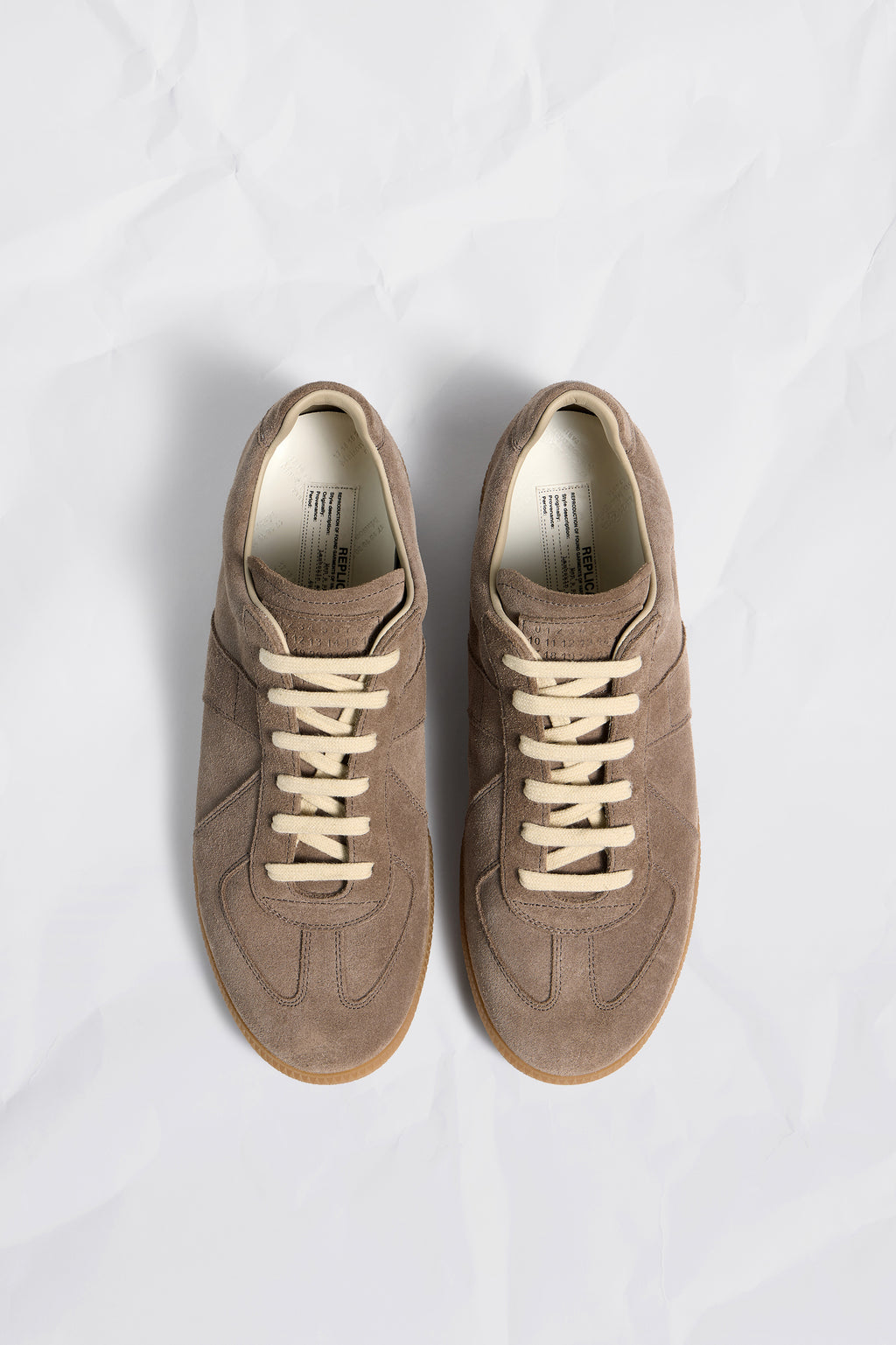MAISON MARGIELA REPLICA SNEAKERS SUEDE TAUPE — vista 5