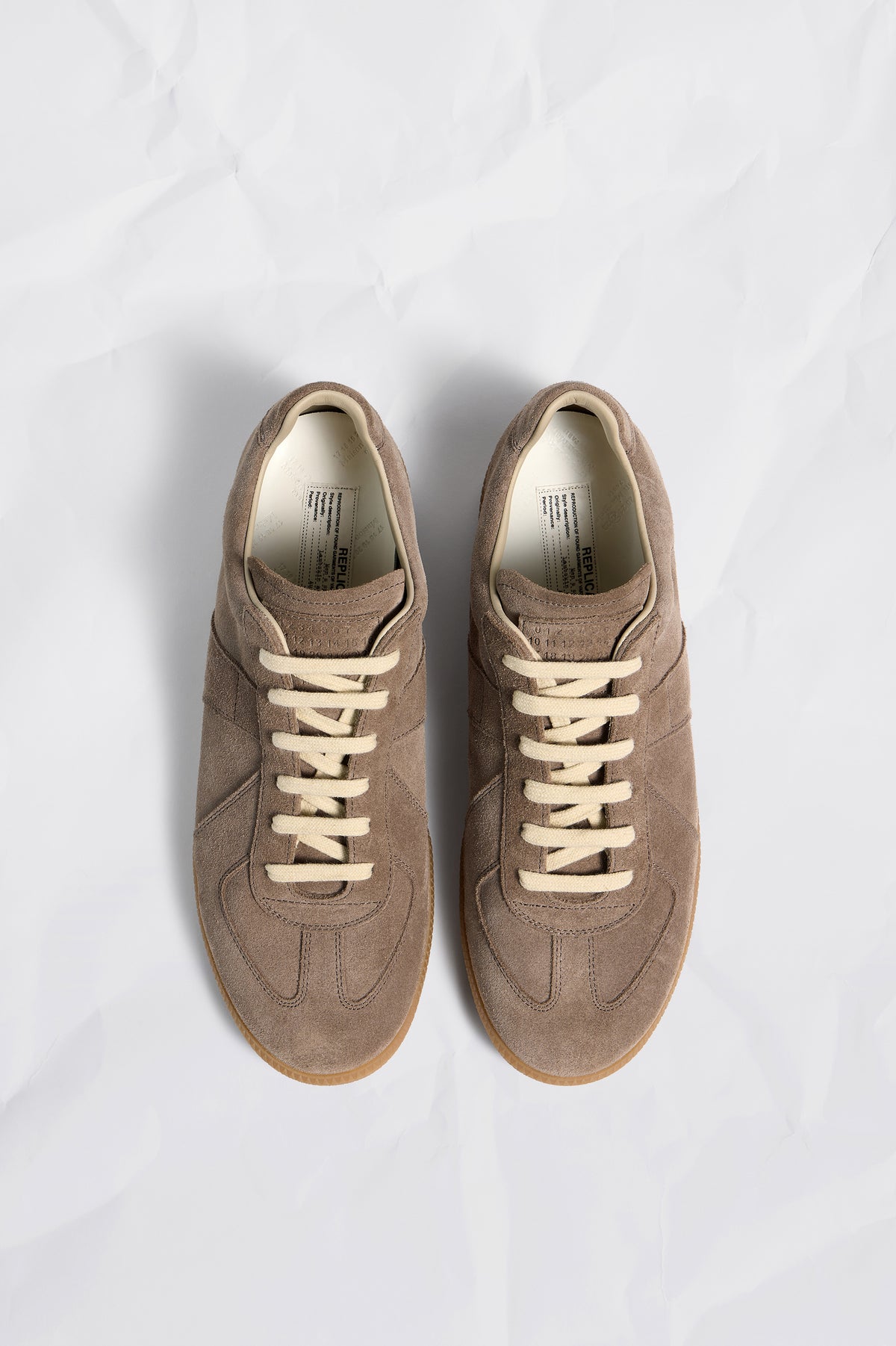 MAISON MARGIELA REPLICA SNEAKERS SUEDE TAUPE — vista 5