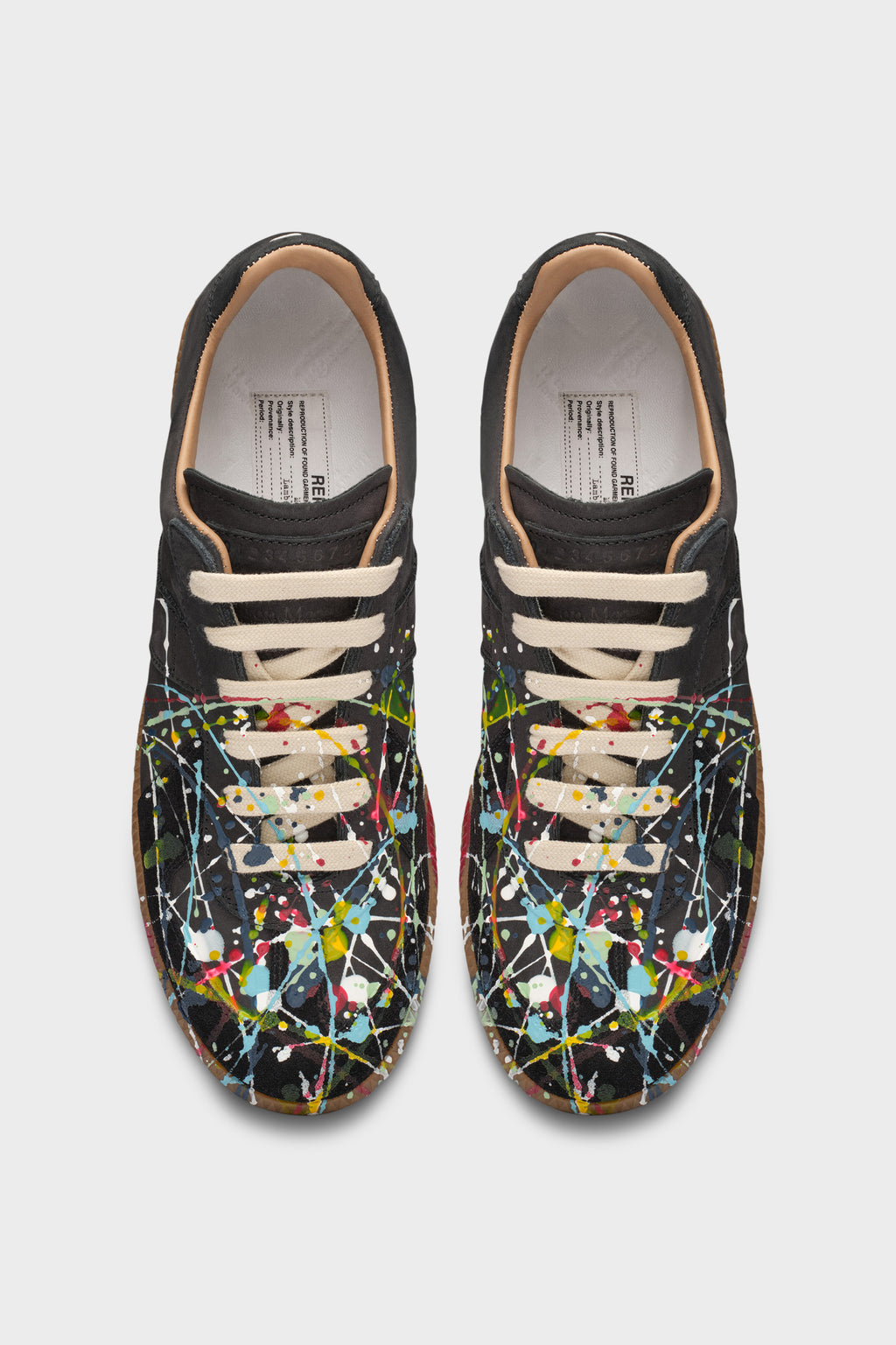 MAISON MARGIELA PAINT REPLICA SNEAKERS BLACK — vista 3