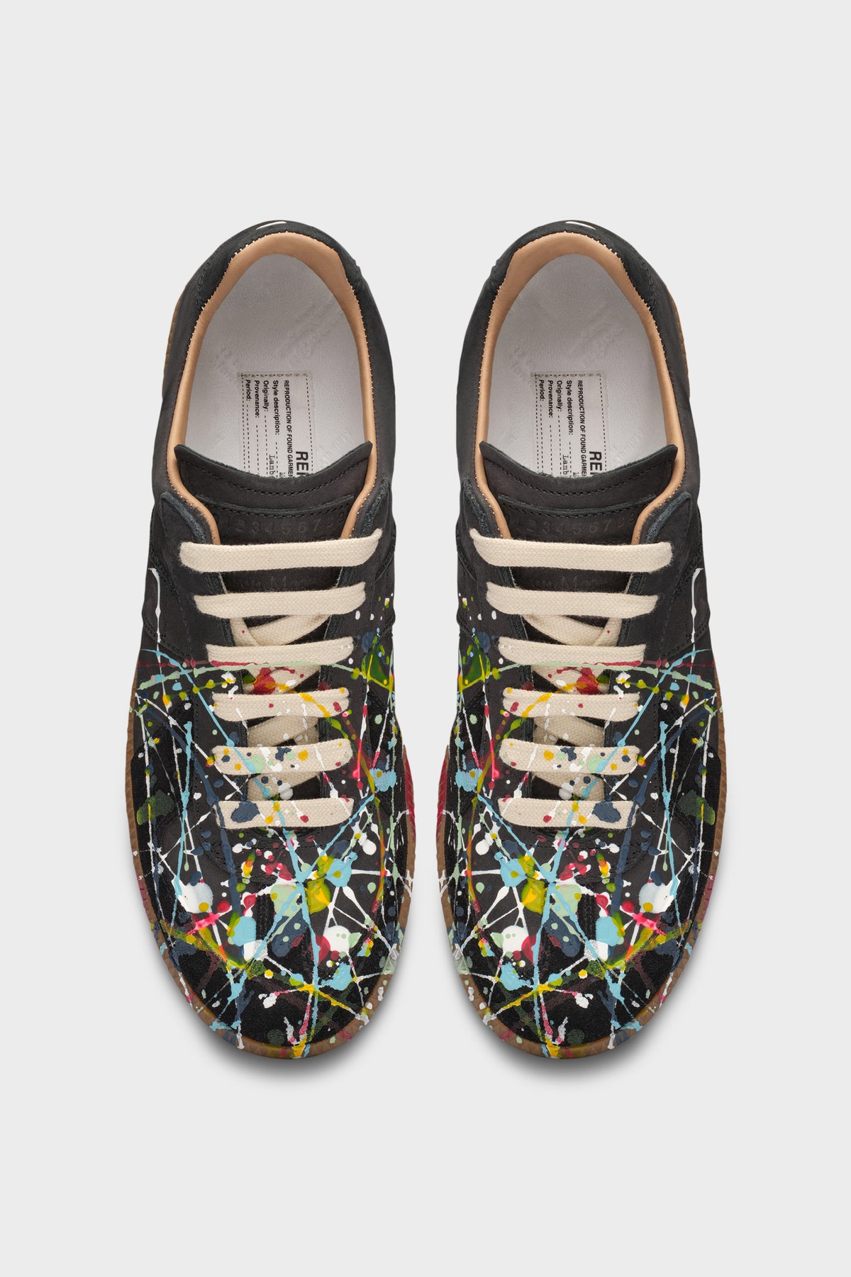 MAISON MARGIELA PAINT REPLICA SNEAKERS BLACK — vista 3