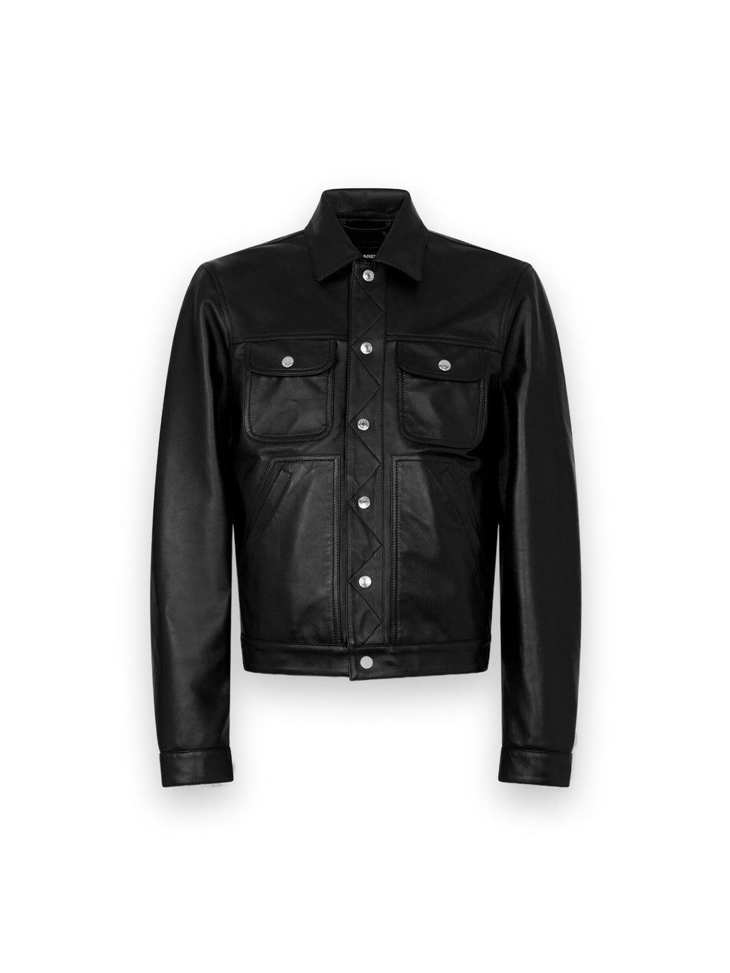 DSQUARED2 LEATHER BOXY JEAN JACKET BLACK