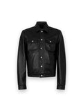 DSQUARED2 LEATHER BOXY JEAN JACKET BLACK