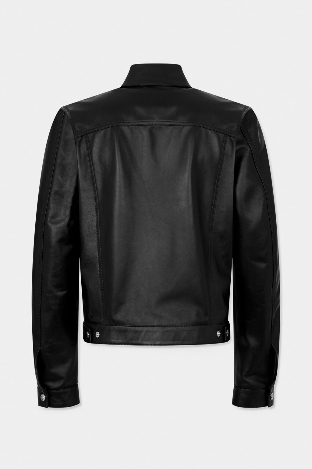 DSQUARED2 LEATHER BOXY JEAN JACKET BLACK — vista 2