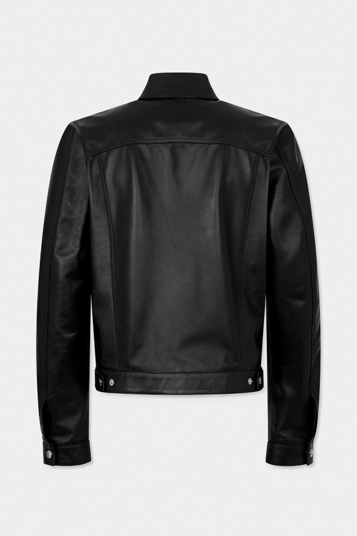 DSQUARED2 LEATHER BOXY JEAN JACKET BLACK — vista 2