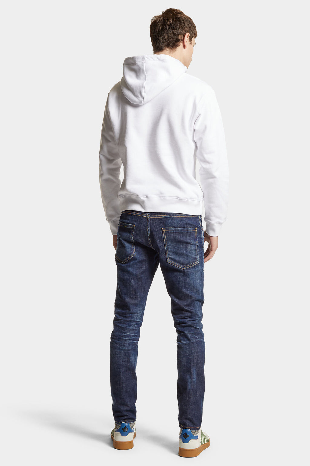 DSQUARED2 DARK CLEAN WASH SKATER JEANS BLUE — vista 4