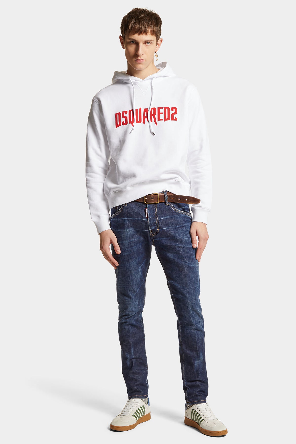 DSQUARED2 DARK CLEAN WASH SKATER JEANS BLUE — vista 3