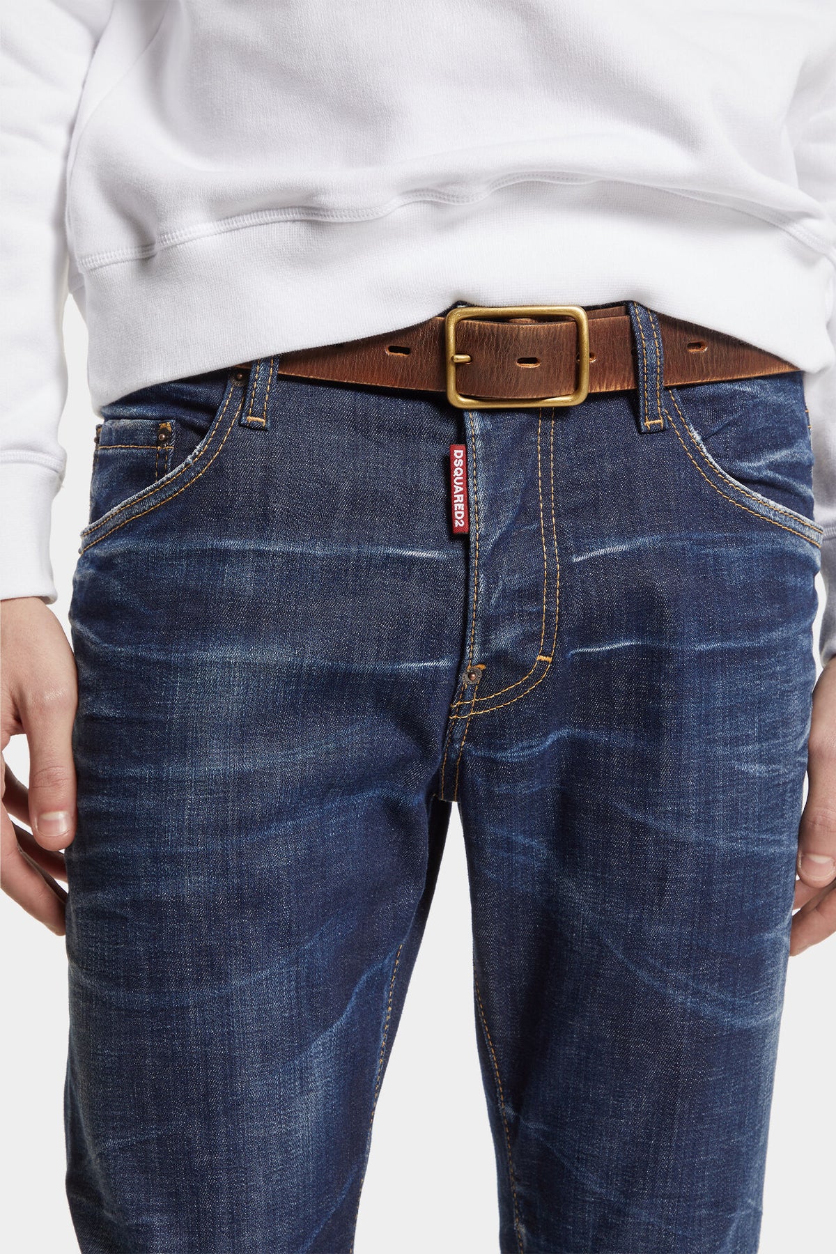 DSQUARED2 DARK CLEAN WASH SKATER JEANS BLUE — vista 5