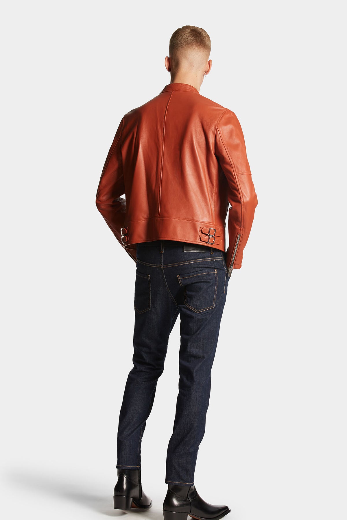 DSQUARED2 DARK RINSE WASH SKATER JEANS BLUE — vista 4