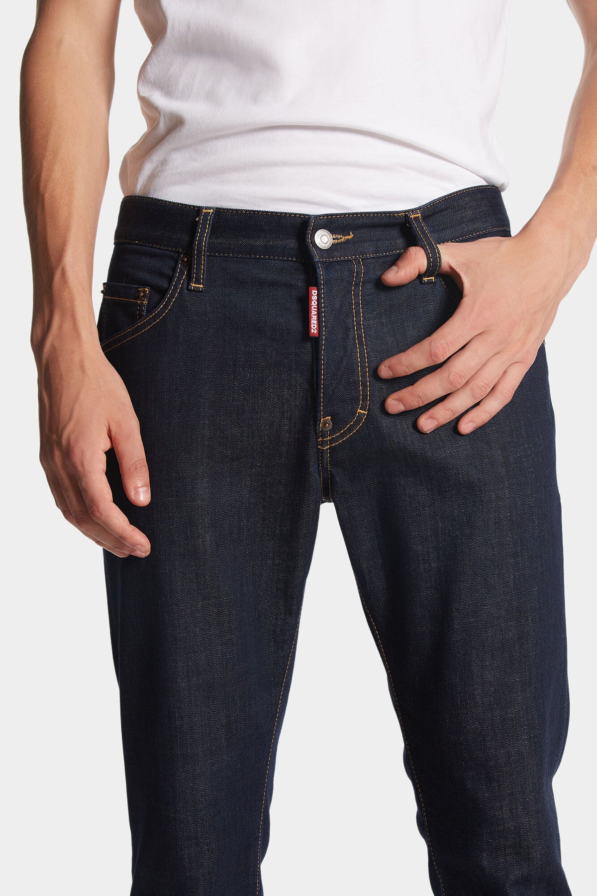 DSQUARED2 DARK RINSE WASH SKATER JEANS BLUE — vista 5