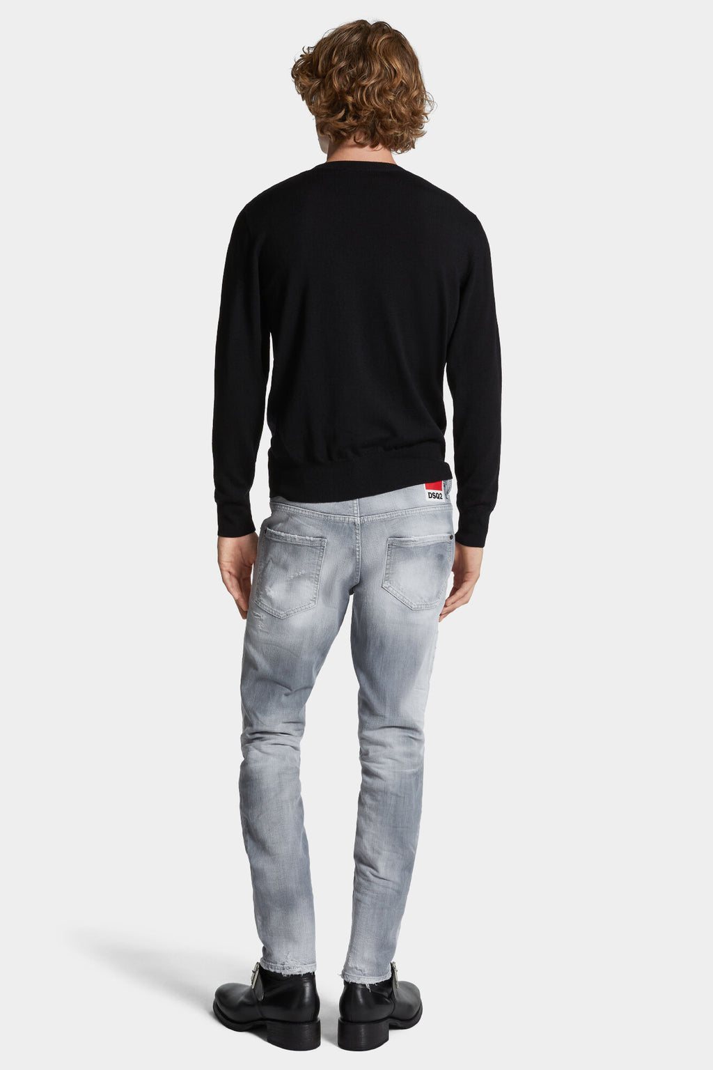 DSQUARED2 BRUSHED GREY WASH SKATER JEANS — vista 4