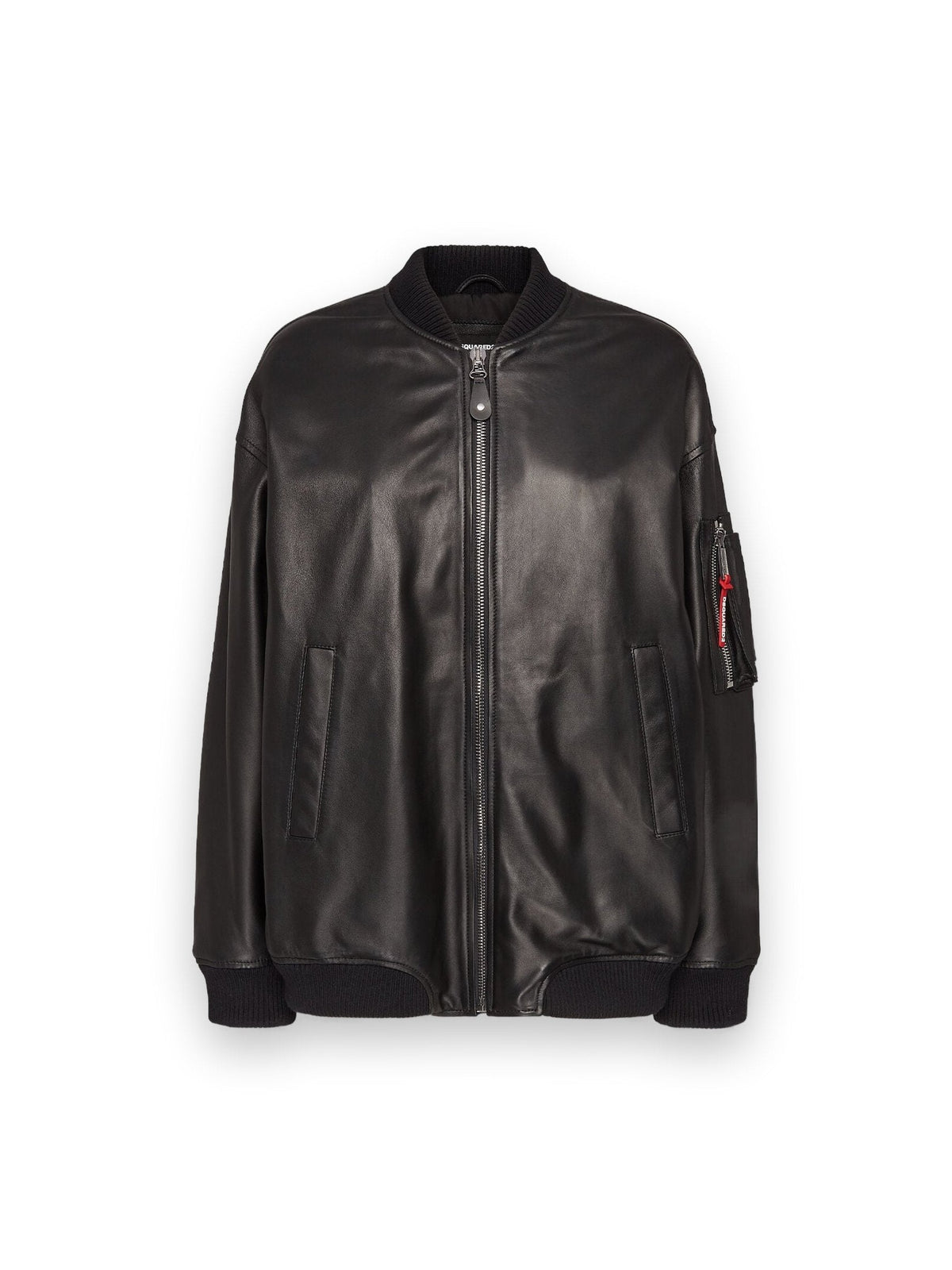 DSQUARED2 LEATHER OVERSIZE CYPRUS BOMBER BLACK