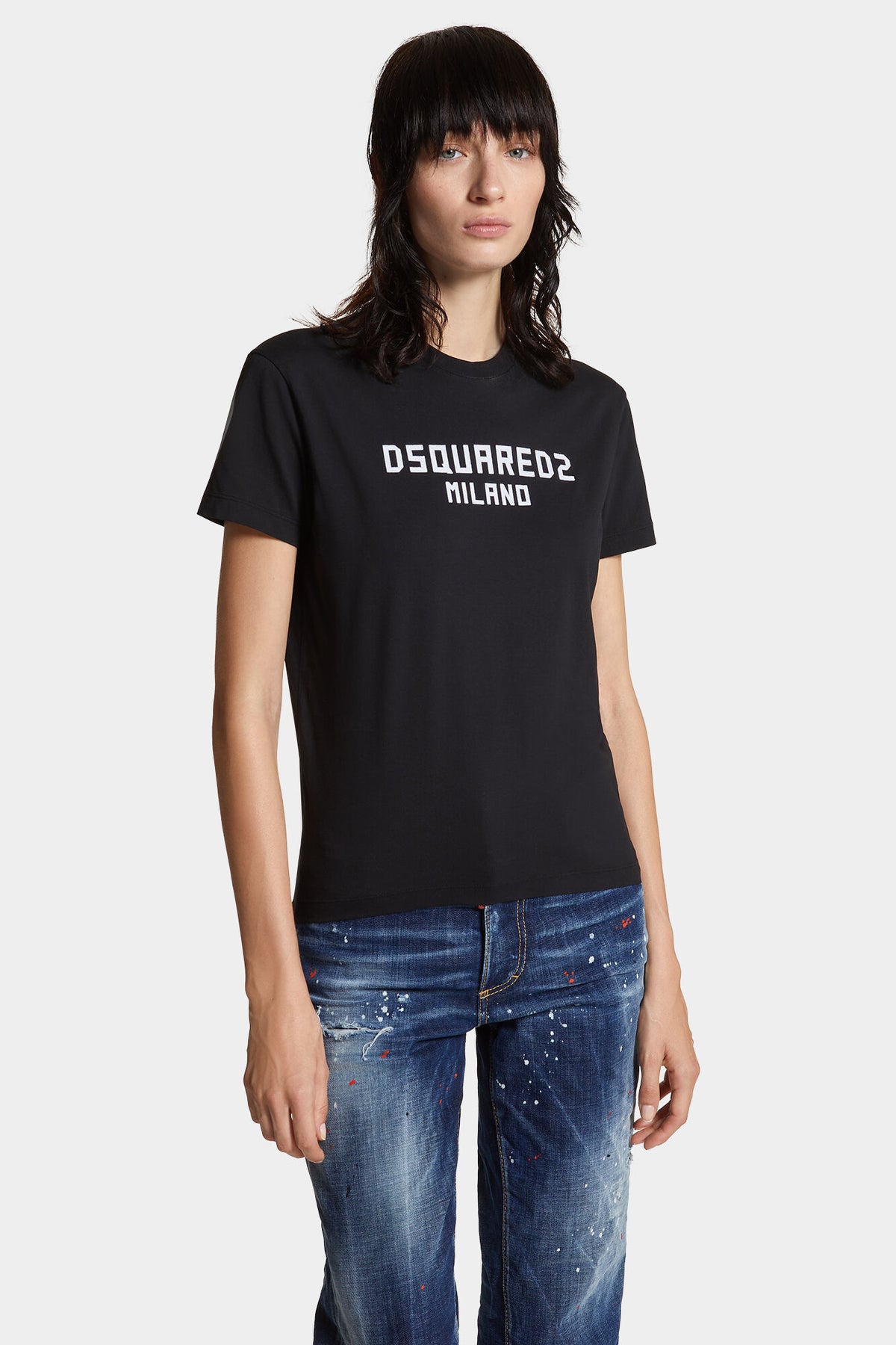 DSQUARED2 JUST RIGHT FIT D2 MILANO T-SHIRT BLACK — vista 3