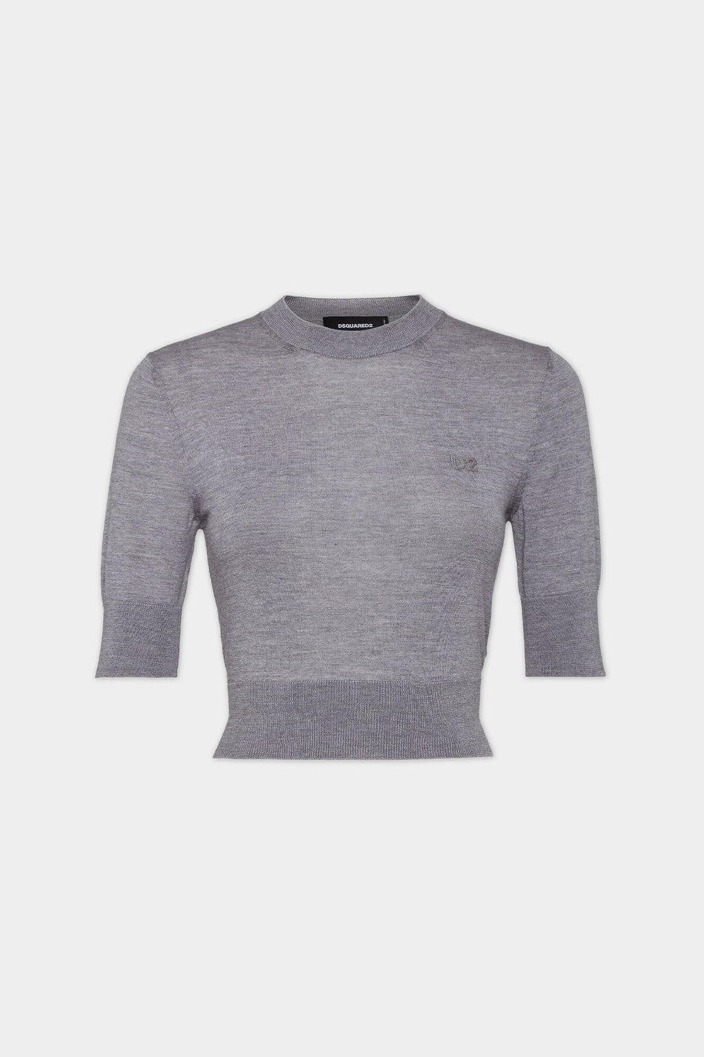 DSQUARED2 CROPPED D2 PULLOVER GREY