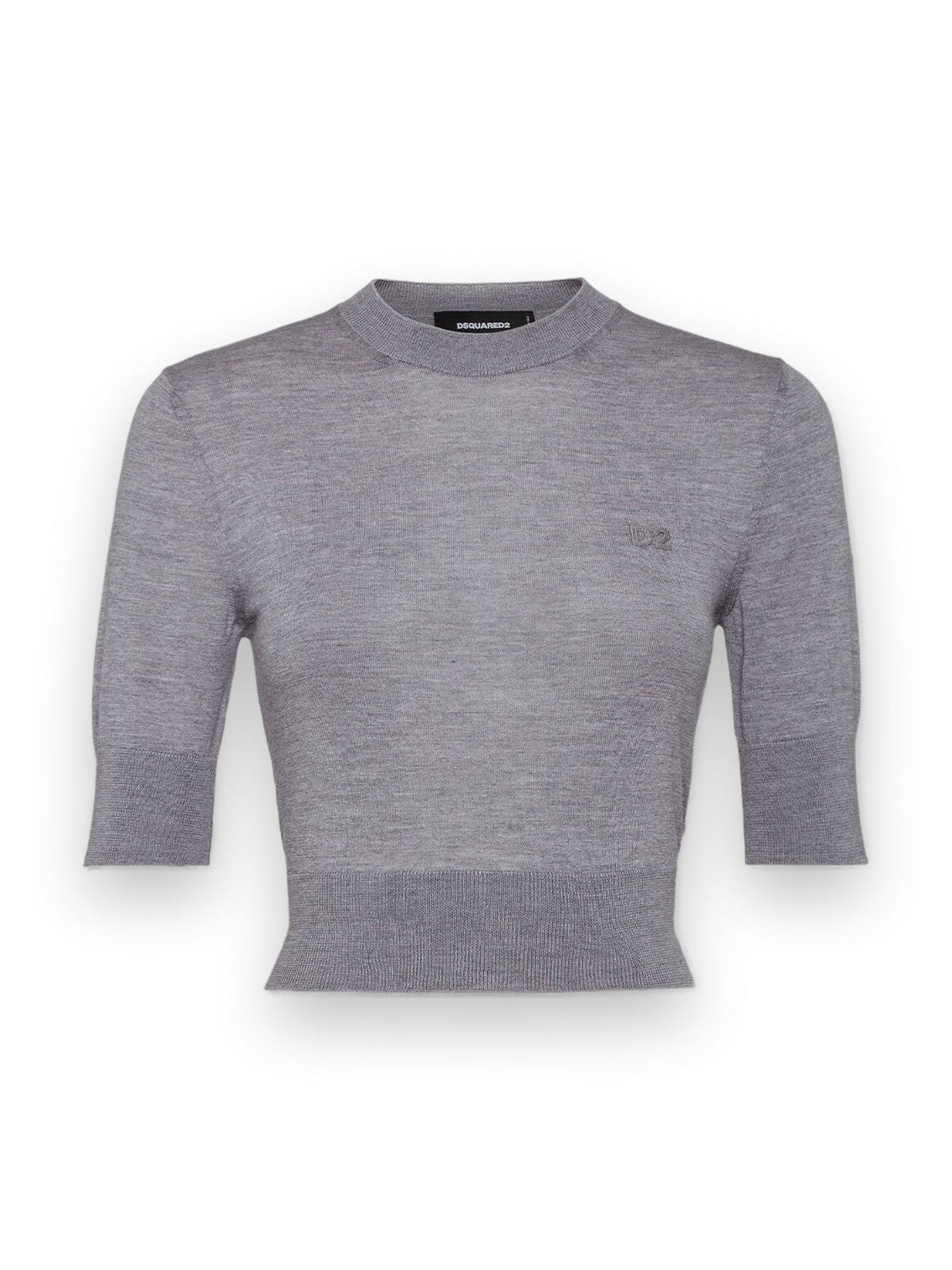 DSQUARED2 CROPPED D2 PULLOVER GREY