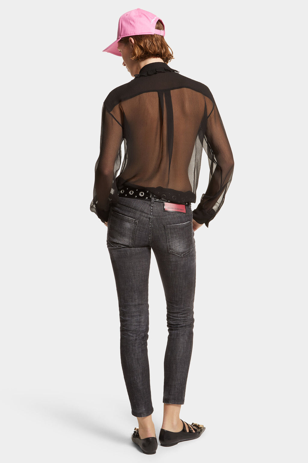DSQUARED2 BLACK EASY WASH MEDIUM WAIST JENNIFER JEANS — vista 4