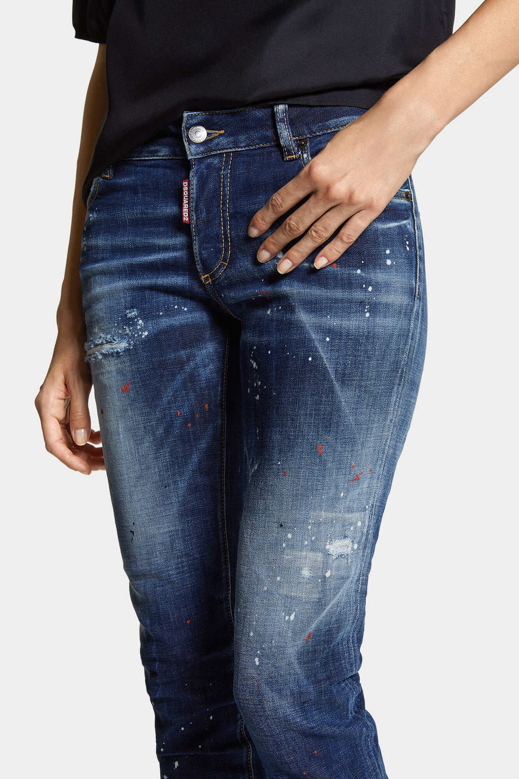 DSQUARED2 MEDIUM EASY WASH MEDIUM WAIST JENNIFER JEANS BLUE — vista 5