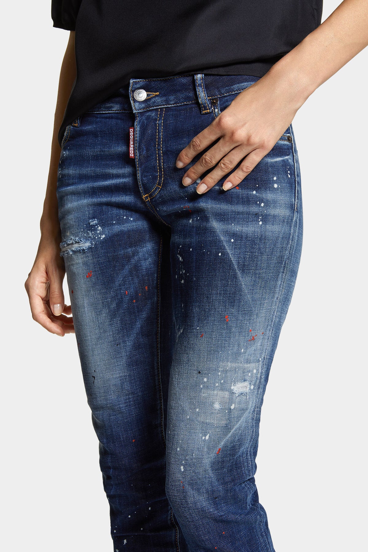 DSQUARED2 MEDIUM EASY WASH MEDIUM WAIST JENNIFER JEANS BLUE — vista 5