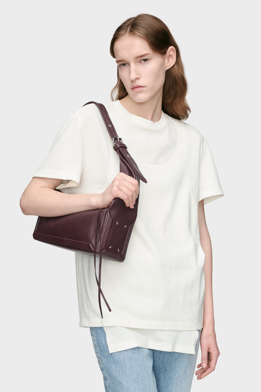 MAISON MARGIELA BOX BAG EAST WEST MEDIUM BORDEAUX — vista 6