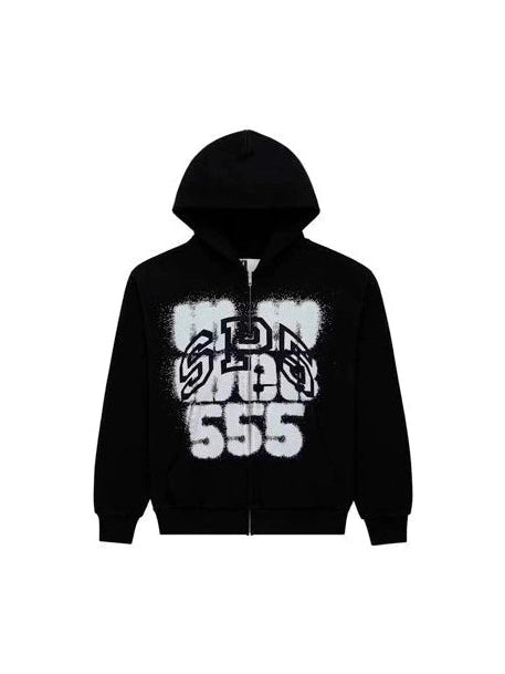 SP5DER SP555 ZIP HOODIE BLACK WHITE SP5DER The Hype Company