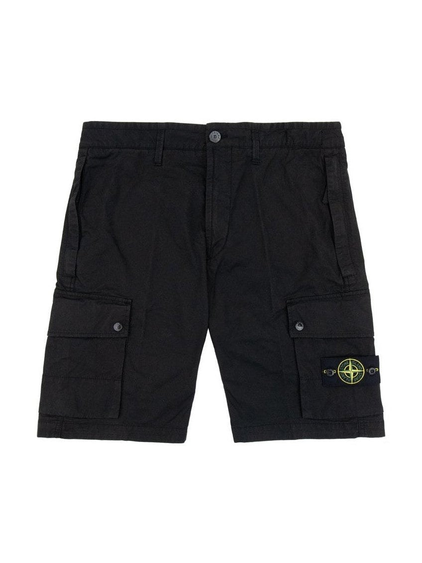 STONE ISLAND BLACK CARGO SHORT