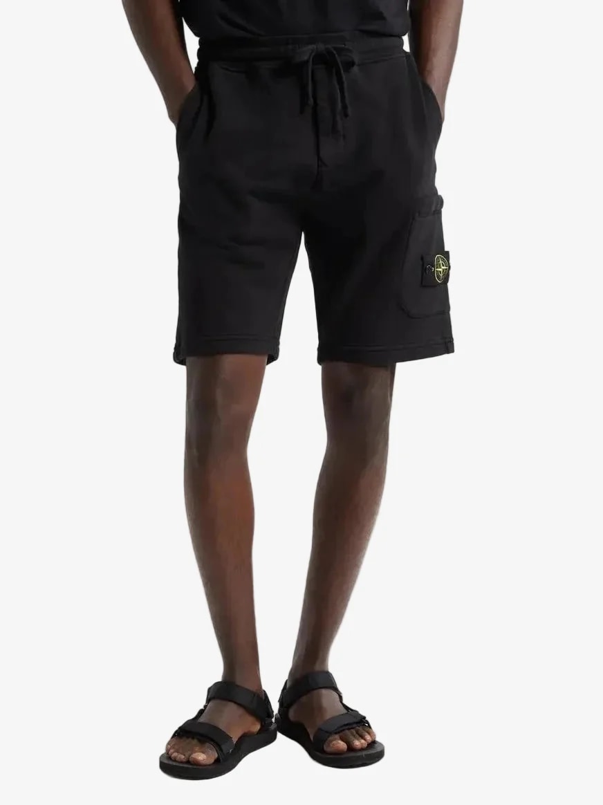 STONE ISLAND BLACK CARGO SHORT STONE ISLAND The Hype Company