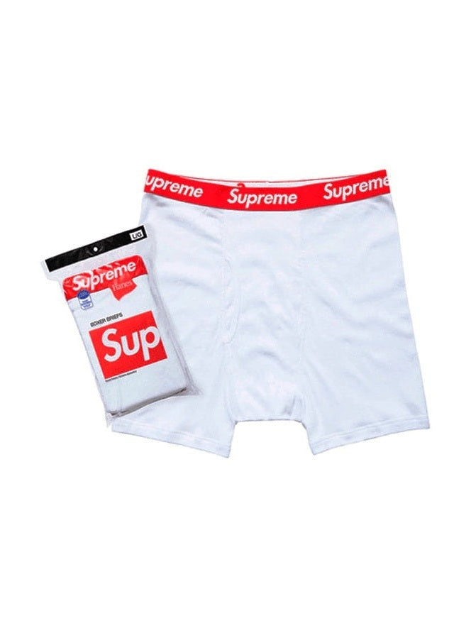SUPREME HANES BOXER PACK WHITE X4