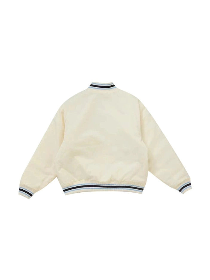 SUPREME MITCHELL & NESS CAMO LOGO VARSITY JACKET WHITE SUPREME The Hype Company