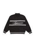 SUPREME SCRIPT STRIPE HALF ZIP BLACK & WHITE SUPREME The Hype Company