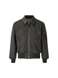TOM FORD PADDED SATIN B0OMBER JACKET DARK GREEN