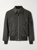 TOM FORD PADDED SATIN B0OMBER JACKET DARK GREEN