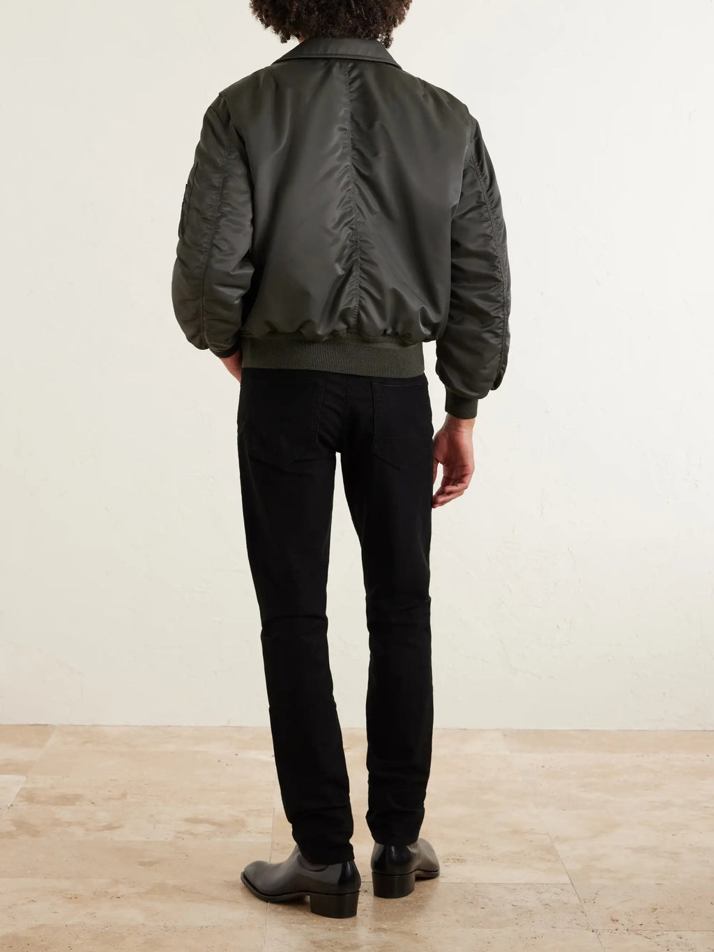 TOM FORD PADDED SATIN B0OMBER JACKET DARK GREEN