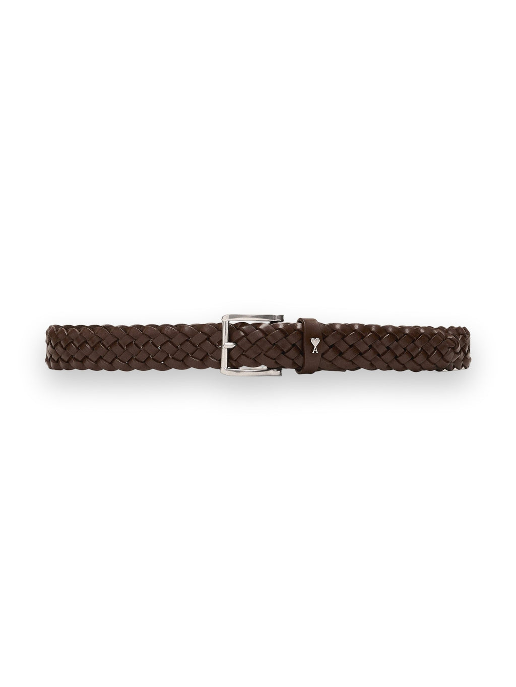 AMI PARIS BROWN BRAIDED PARIS PARIS COW LEATHER BELT 30MM