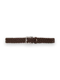 AMI PARIS BROWN BRAIDED PARIS PARIS COW LEATHER BELT 30MM