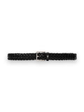 AMI PARIS BLACK BRAIDED PARIS PARIS COW LEATHER BELT 30MM