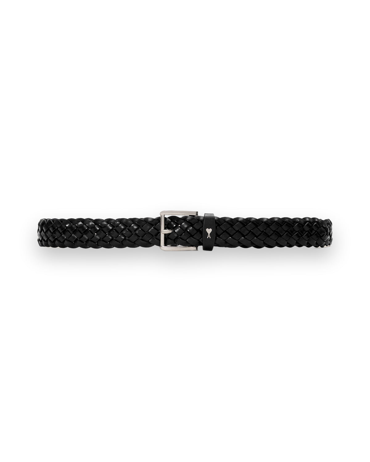 AMI PARIS BLACK BRAIDED PARIS PARIS COW LEATHER BELT 30MM
