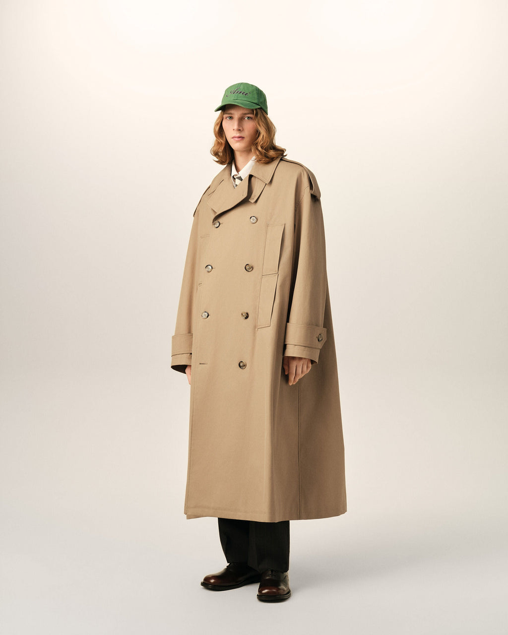 AMI PARIS BEIGE COTTON TRENCH COAT — vista 6
