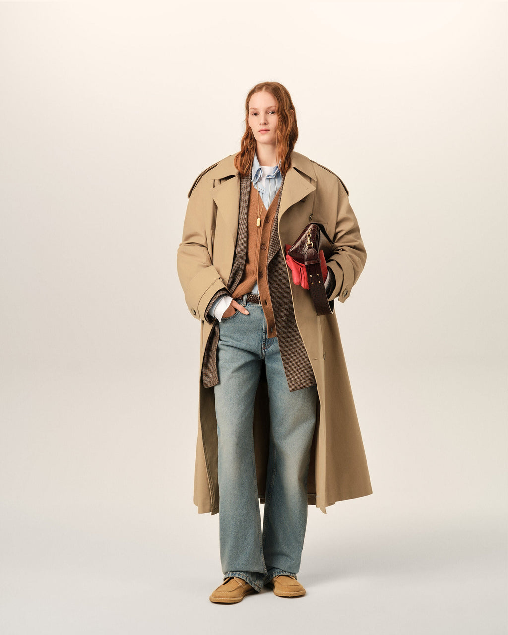 AMI PARIS BEIGE COTTON TRENCH COAT — vista 9