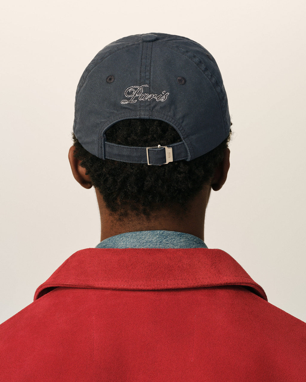 AMI PARIS BLACK COTTON CAP WITH AMI PARIS EMBROIDERY — vista 6
