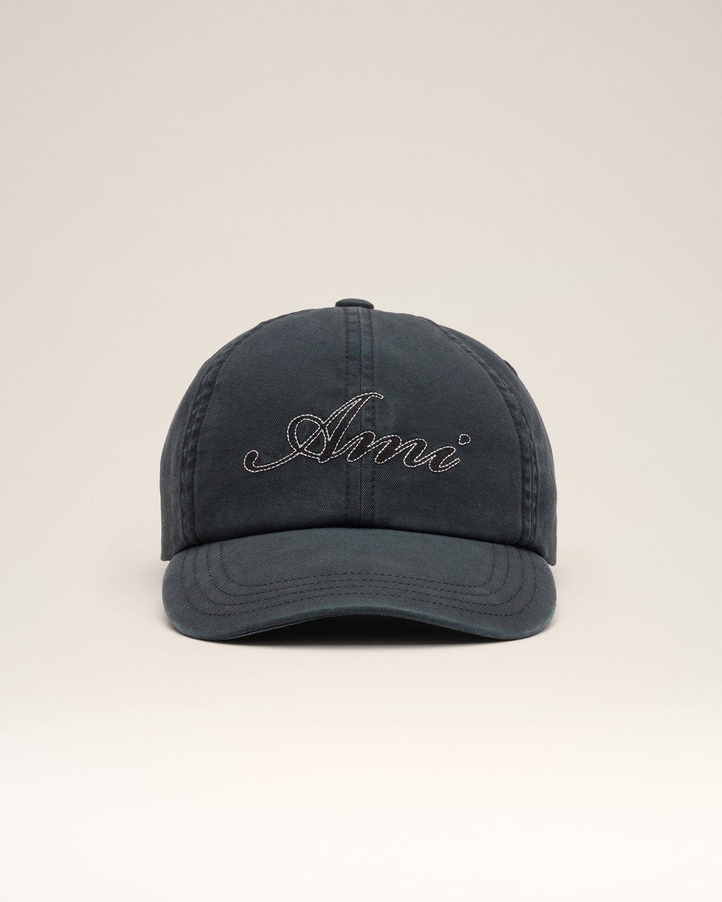 AMI PARIS BLACK COTTON CAP WITH AMI PARIS EMBROIDERY — vista 4