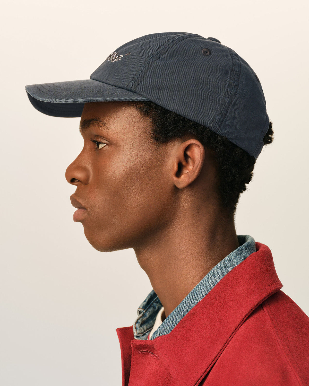 AMI PARIS BLACK COTTON CAP WITH AMI PARIS EMBROIDERY — vista 5