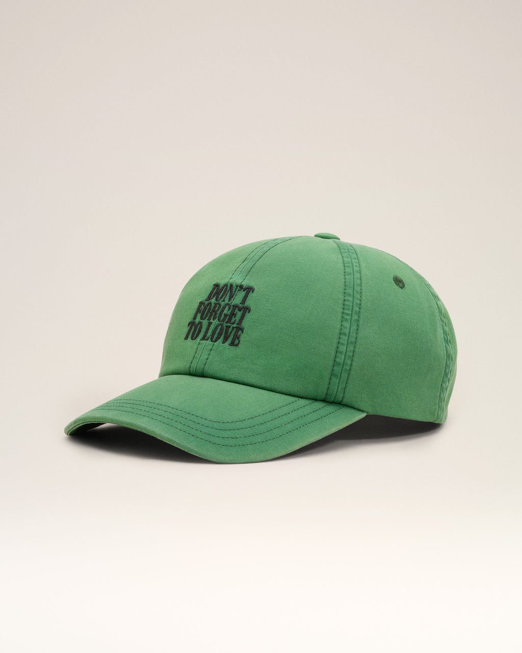 AMI PARIS GREEN COTTON "DON'T FORGET TO LOVE" CAP — vista 7