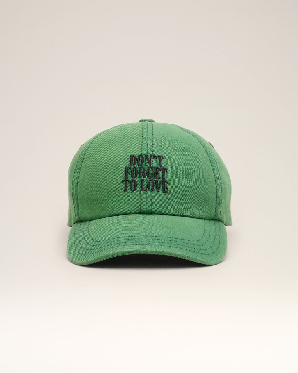 AMI PARIS GREEN COTTON "DON'T FORGET TO LOVE" CAP — vista 10