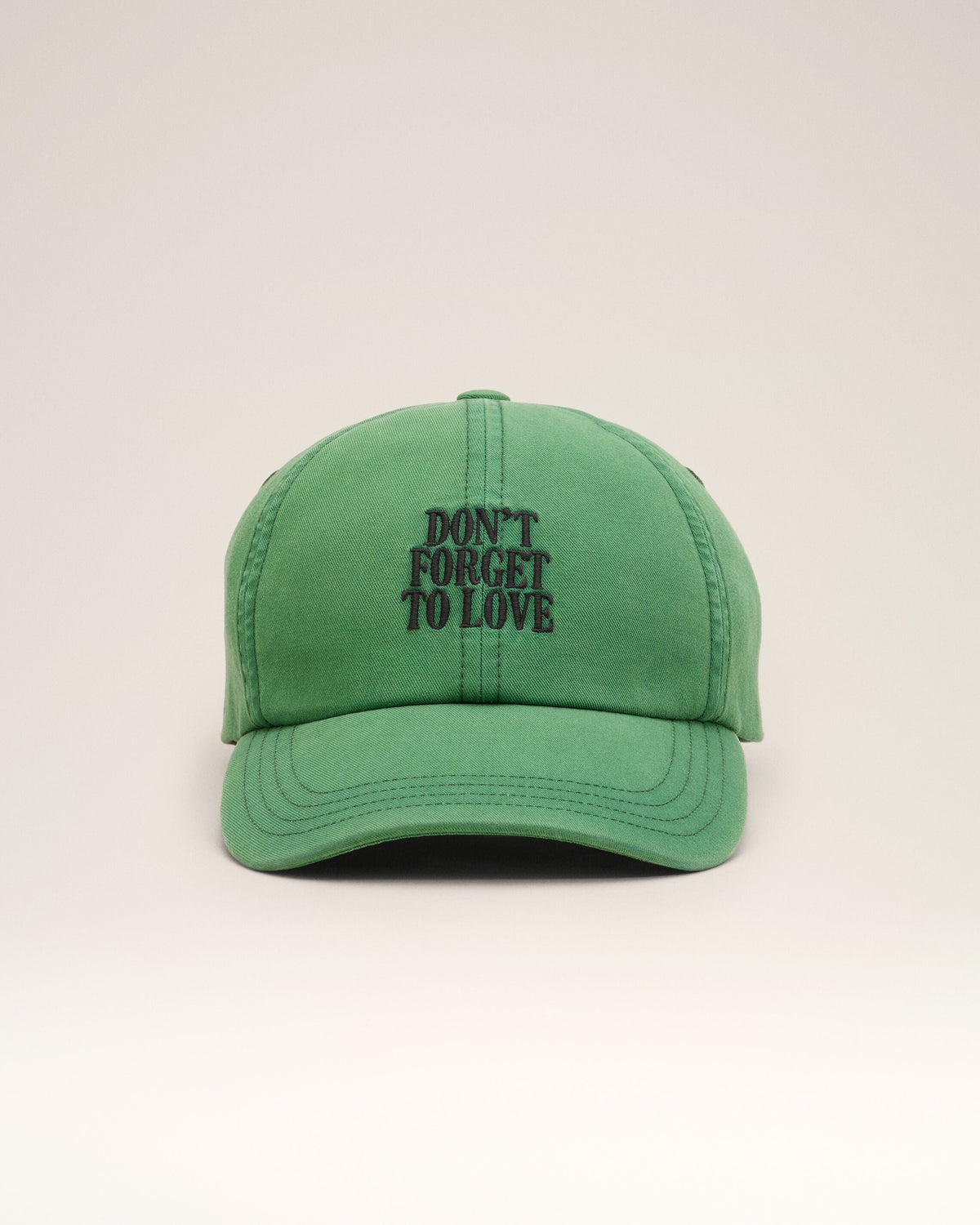 AMI PARIS GREEN COTTON "DON'T FORGET TO LOVE" CAP — vista 10